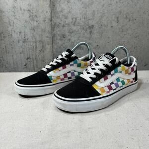 Van's Old Skool Low Rainbow Checkerboard Women's Size 8 Skate Shoe Sneakers